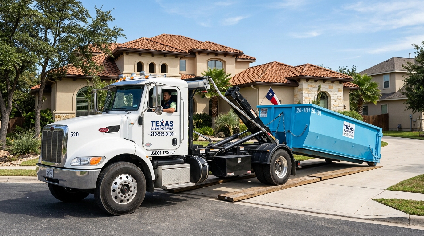 ArmorShield Driveway Protection Boards under Roll Off Dumpster